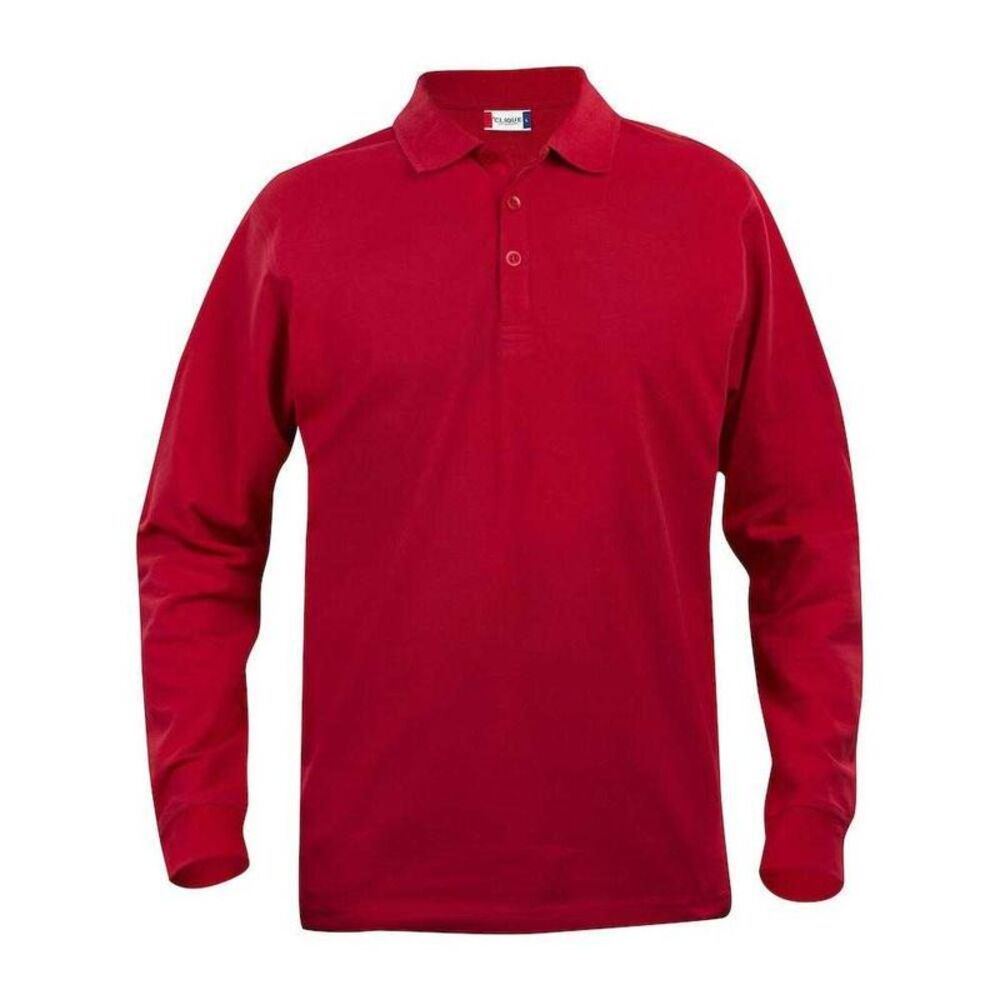 Clique Mens Classic Lincoln Long-Sleeved Polo Shirt / Red